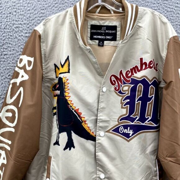 Jean Michel Basquiat x Members Only Bomber Mens Med Varsity Mona Lisa Streetwear - Picture 4 of 12